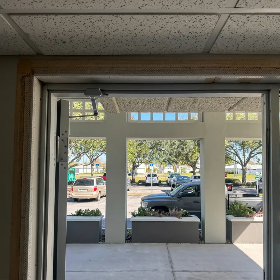 Commercial vestibule drywall work by Bill Ryan Drywall Services, LLC
