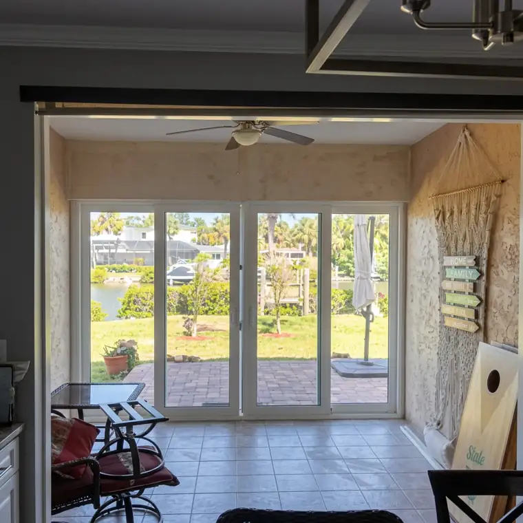 Enclosed lanai — walls and ceiling finished out
