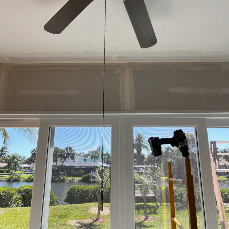 Waterfront room — new board hung and taped